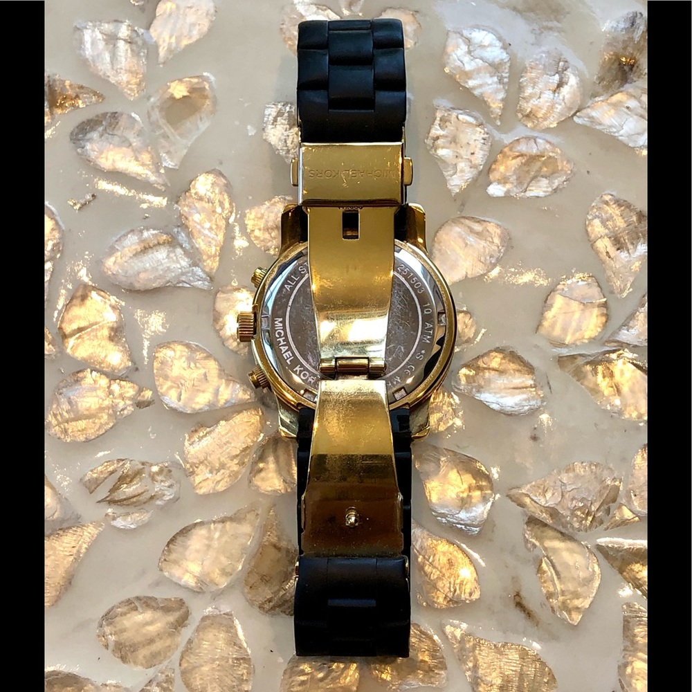 Michael Kors Watch - Black & Gold - Rubber Band - Picture 5 of 10